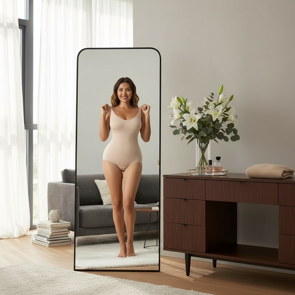 1 Piece Solid Seamless Shaping Shapewear Bodysuit, Tummy Control Butt Lifting Slimmer Body Shaper, Women's Underwear & Shapewear